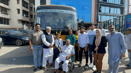 Dr. Faruk G. Patel inaugurates DWTI’s Divyang student’s School Bus