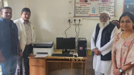 KP Human Development Foundation donated two computer sets and one printer to the school in Nahiyer village, Ta. Amod, Dist. Bharuch.