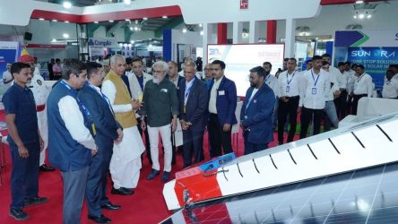 Governor Acharya Devvrat visits KP Group at SGCCI UDYOG 2024!