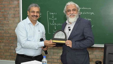 Dr. Faruk G. Patel, CMD of KP Group, gave a lecture at IIM Ahmedabad on ethics and values, highlighting their application in business and daily life. He also participated in a live Q&A session, answering students’ questions.