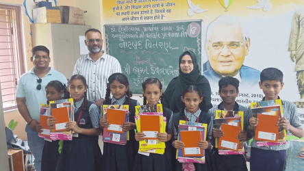 KP Human Development Foundation Distributed Notebooks to Primary School No. 149 and 105 of Surat.